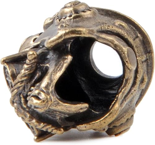 Miniatura 9 de FLAMEDUKE Cuentas de cordón para cuchillo, cuentas de paracaídas, 550 cuentas de paracaídas, cuentas de calavera, dije de cobre fundido a mano, para