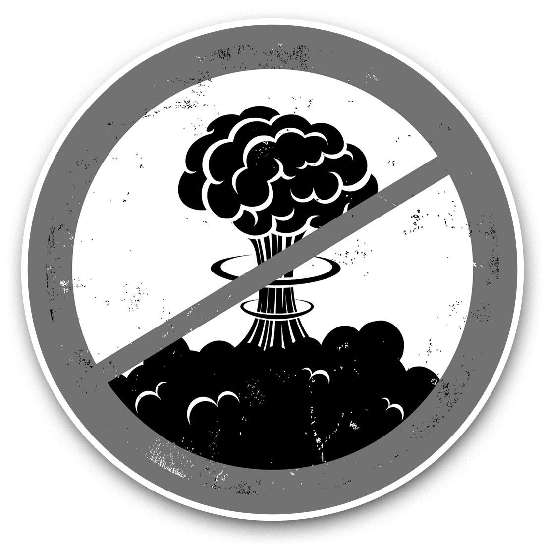 Vinyl Stickers (Set of 2) 20cm (bw) - No War Atomic Bomb Peace on Earth Laptop Tablet Luggage Scrapbook #40522