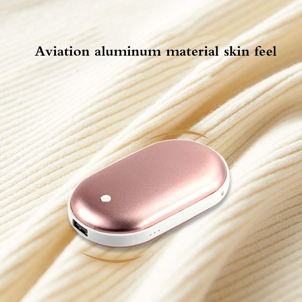 Scaldamani Ricaricabile USB Scaldamani Elettrico a Due Lati Powerbank Portatile Riutilizzabile Regalo Invernale Powerbank Sportivo Indoor-Outdoor, Oro Locale
