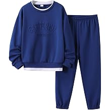 Kids Boys Clothes 3D Letter Print Long Sleeve Sweatshirt &amp; Pant 2PCS Fall Outfits Size 6-12 Years