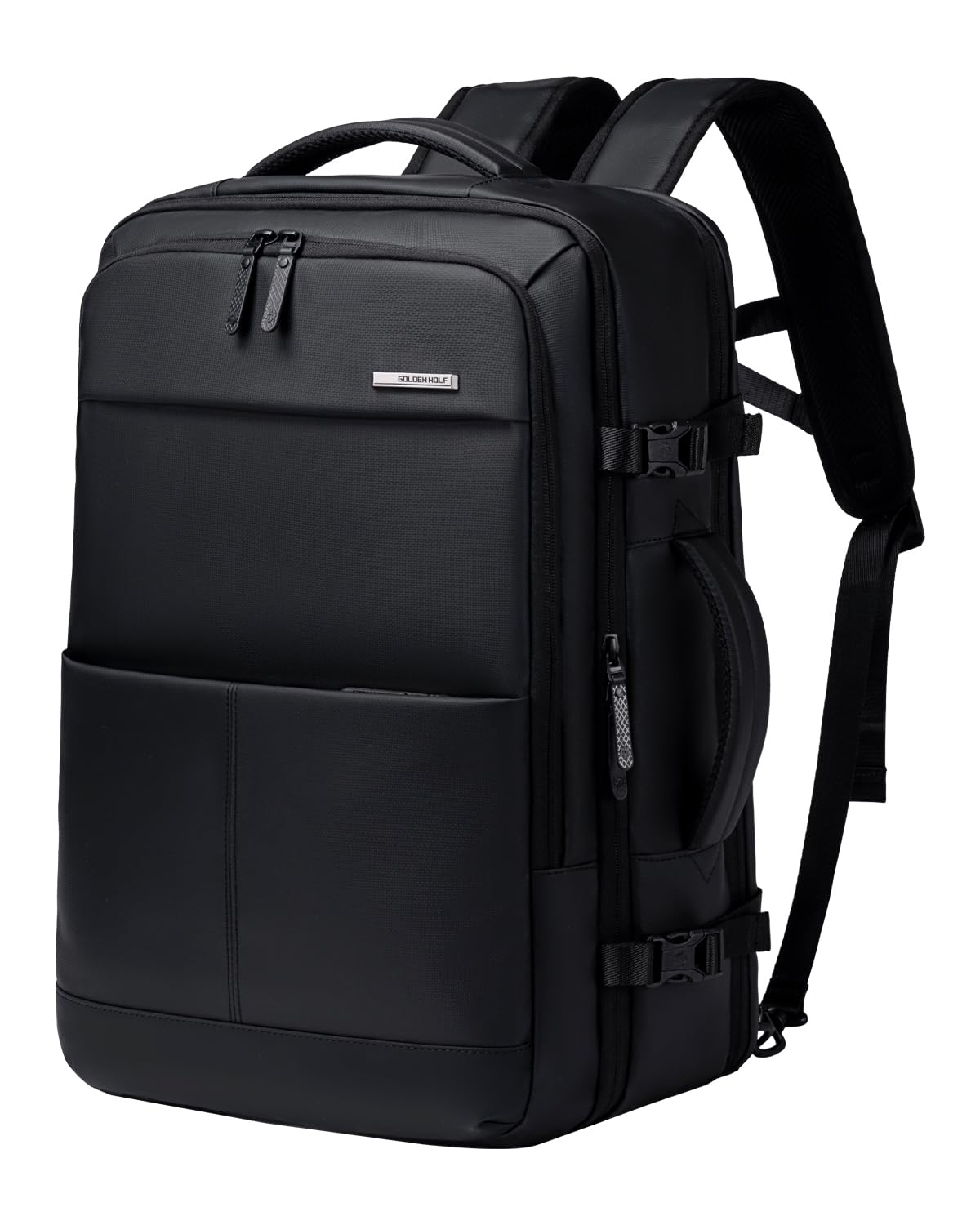 golden wolf Travel Backpack for Men Large 30L Multi-Functional Water-resistant Laptop Backpack Sleek Clothing Pocket 2-in-1 Backpack Luggage for Office Weekend Travel,Black-picture-38