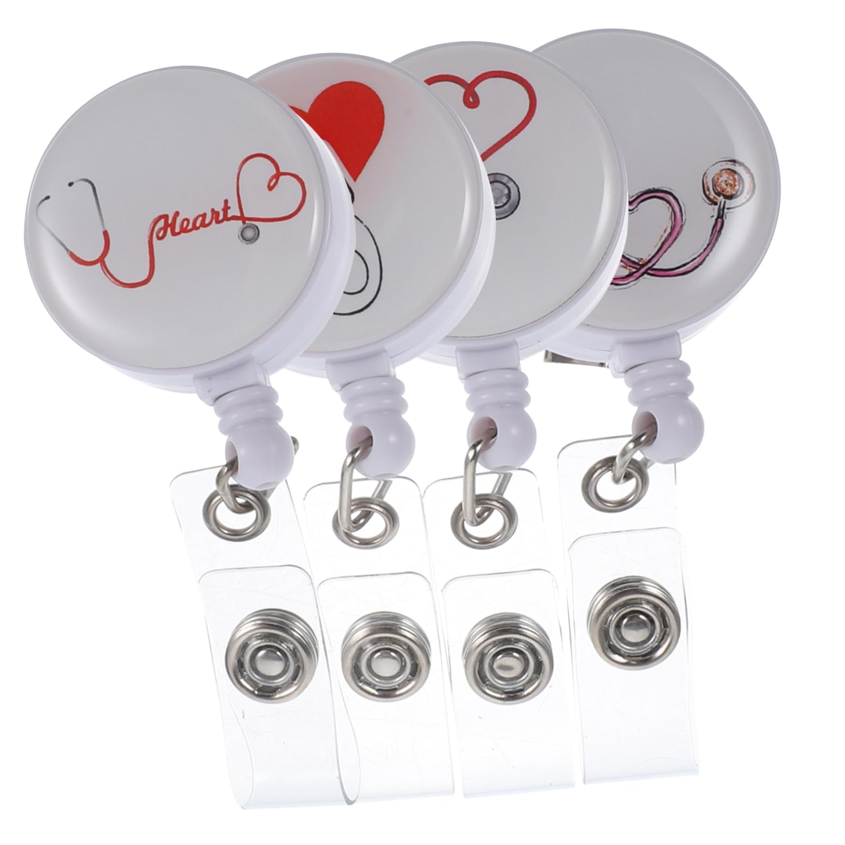 ARTIBETTER 4 Ensembles Clip Porte-badge Infirmière Clips De Bobine De Badge Étiquette De Clip De Nom Allaitement Porte-badge Avec Clip De Badge D'identification De Nom Alliage 4 Pièces * 4