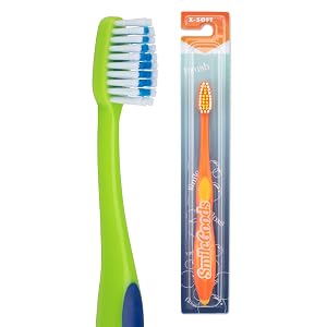 Practicon SmileGoods Y341 Child Toothbrush 34 Tuft Extra Soft Bristle Individually Packaged Toothbrushes Assorted Colors Bulk Pack of