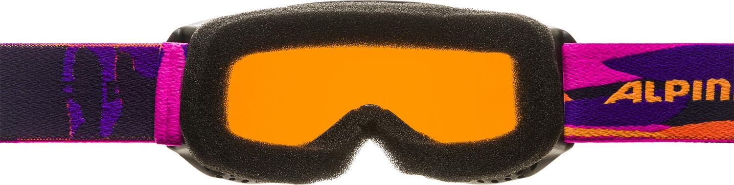 ALPINA Unisex - Dzieci, PINEY Gogle narciarskie, black-pink matt, One Size
