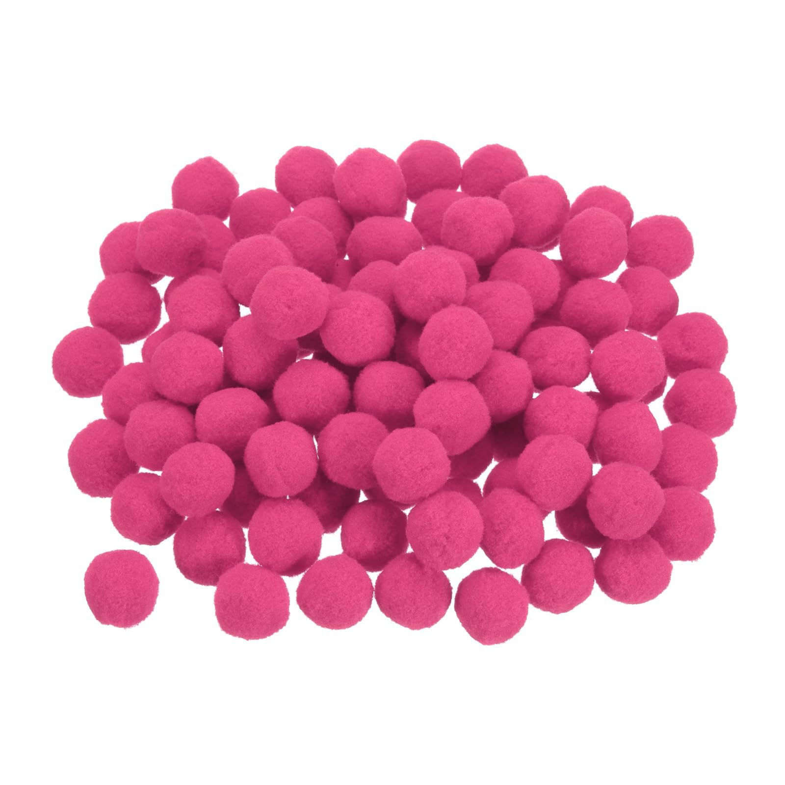Unifizz 100Pcs Pom Felt Balls, 2cm Rose Red Fabric Pom Poms for Crafts, DIY Decor and Festive