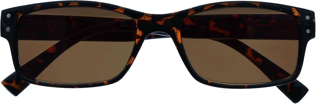 OPULIZE Brown Tortoiseshell Reading Sunglasses Reading Glasses UV400 Mens Womens Spring Hinges UVSR012 +2.00