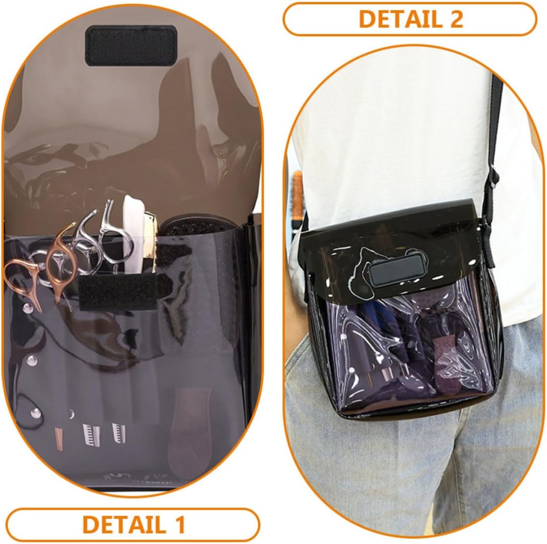 Holibanna Portable Hair Tools Travel Bag for Hair Stylists and Personal Use, Black Pvc and Nylon Material with Fine Workmanship, Simple Exquisite Design for Daily Life and Salon Storage