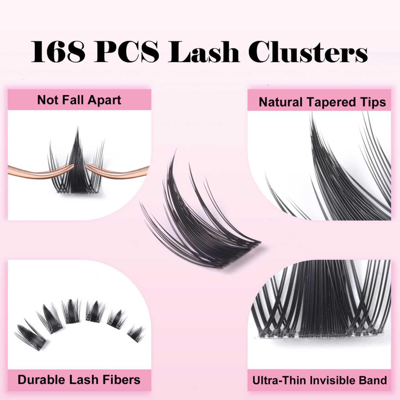 Fairy Lash Clusters Kit Manga DIY Individual Wispy Lashes Eyelash Extension Kit with Lash Bond Seal and Remover Anime Cosplay Lash Extensions Kit Fairy Kit-8-18MIX