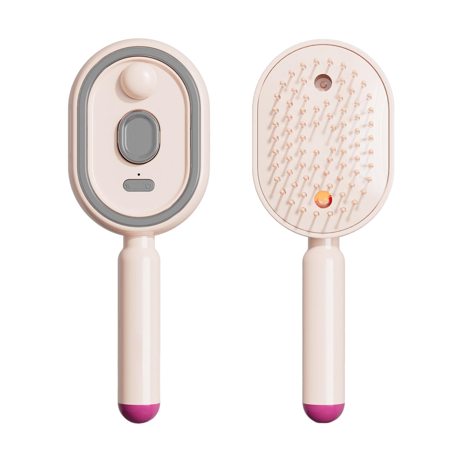 Générique Brosse à vapeur électrique, fer à lisser à vapeur rechargeable avec spray, peigne démêlant antistatique 3 en 1 et massage à coussin d'air, Nouveau outil de coiffure portable sans fil
