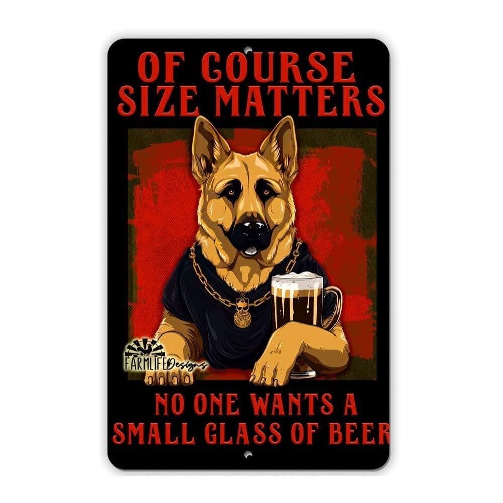 German Shepherd Beer Sign 8"x12" Funny Snarky Handmade Man Cave Dog Sign home decor