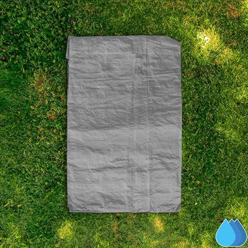 Grey Lightweight Tarpaulin - Multi-Purpose Waterproof Sheet for Outdoor Use, Tools, Camping, Gardening, Furniture Protection, and Temporary Coverage (3m x 3m) - Image 9