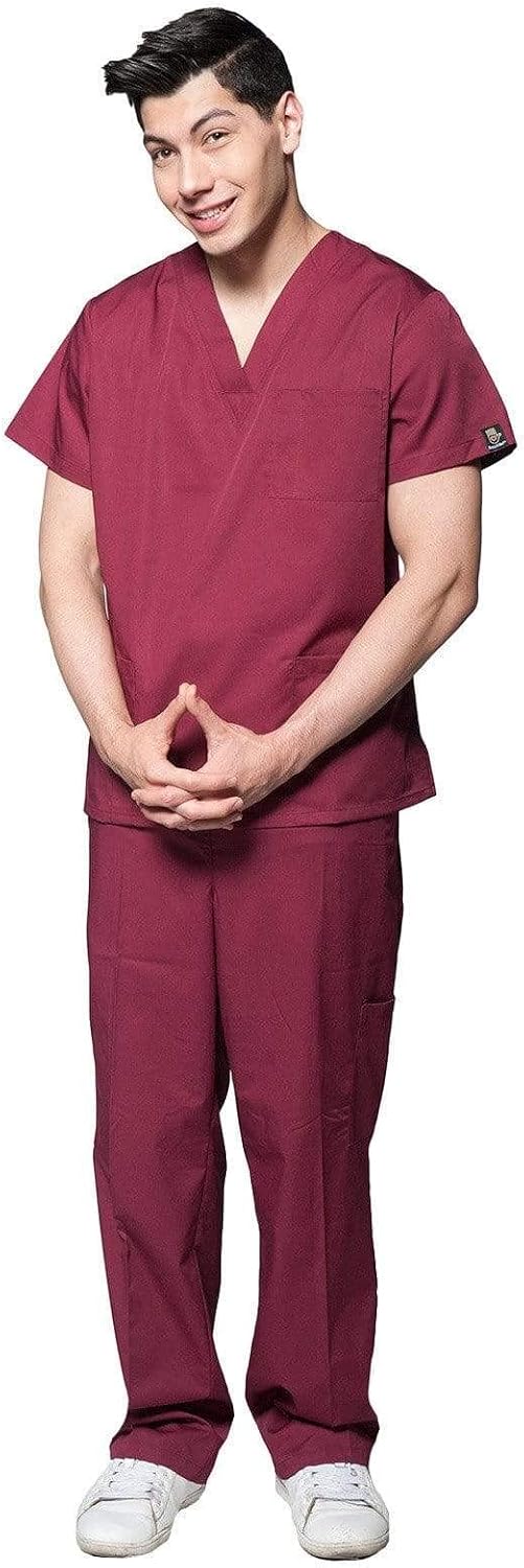 Dress A Med Men's Slim Fit 8 Pocket Uniform Scrubs