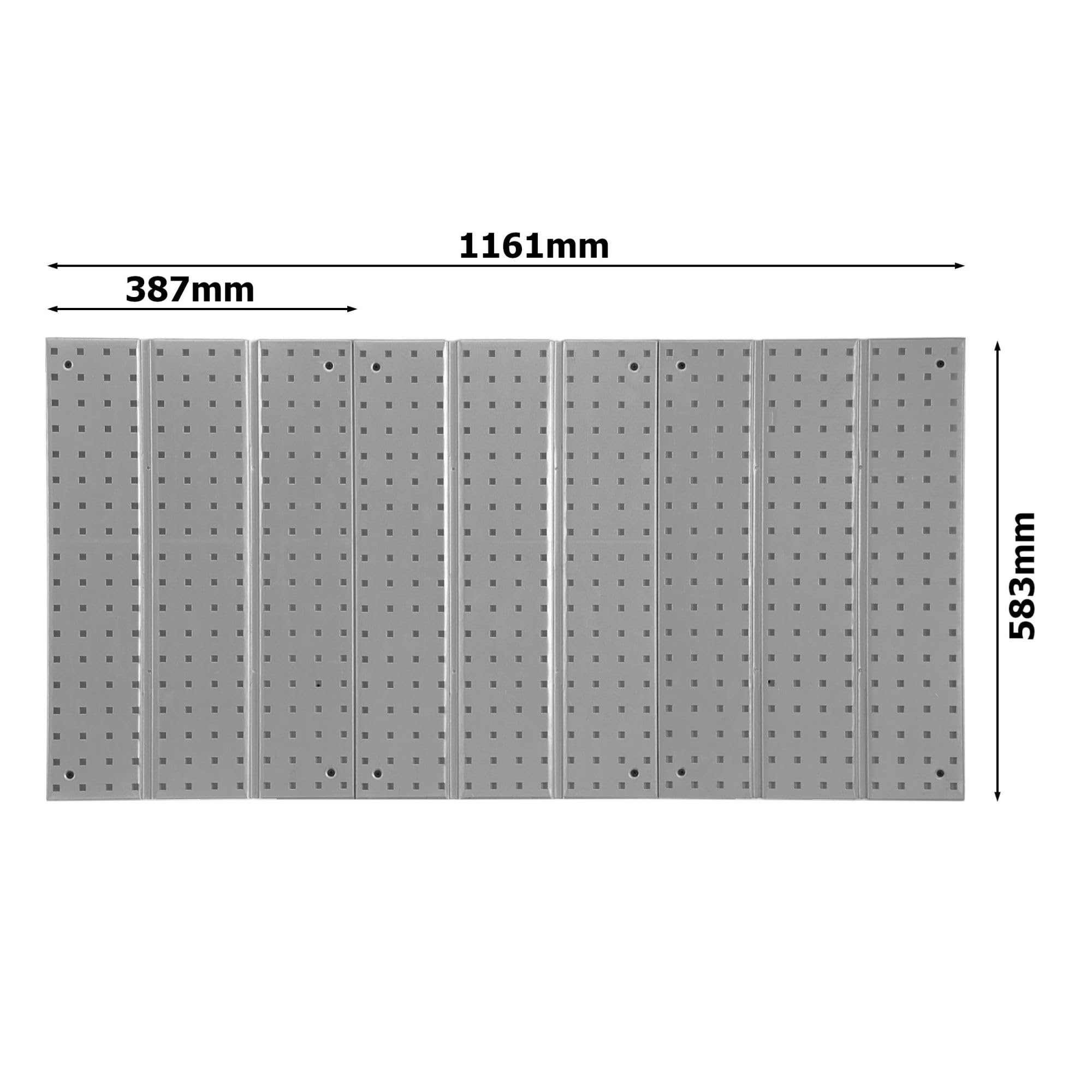 Werkzeugwand Metall 116x59cm Lagersystem mit Werkzeughaltern Werkzeughaken Lochbrett Werkstatt Garage Steckbrett Elektrowerkzeuge Lochwand Starke Steckregal Hängeregal Wandhalterung montagefertig