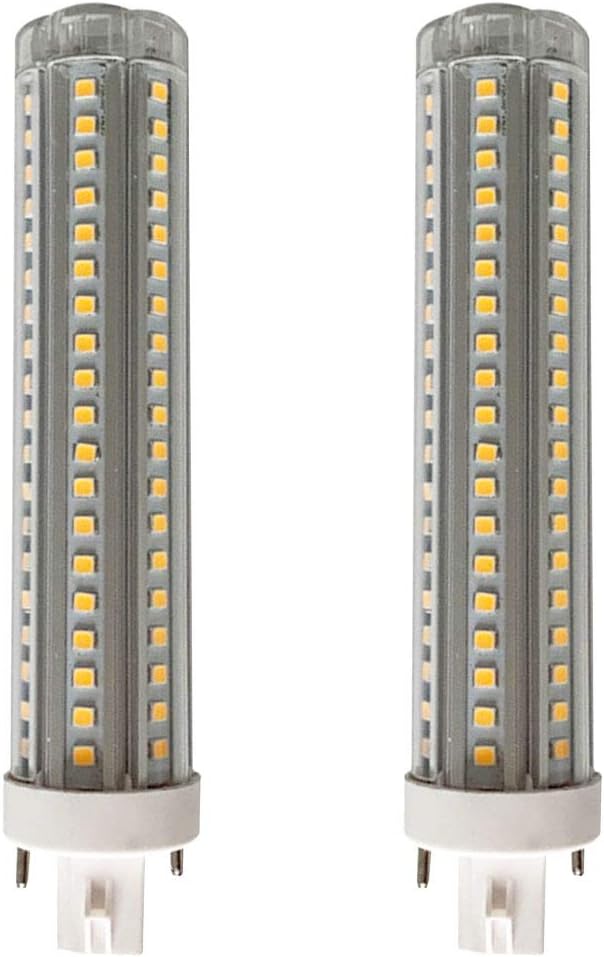 JQslight LED G24q PL Lamp 4 Pin, 20W Gx24 LED Bulb 40w CFL/Compact Fluorescent Lamp Replacement LED PL Horizontal Recessed Bulb for Restaurant, Office, Warm White 3000K (Remove/Bypass The Ballast)