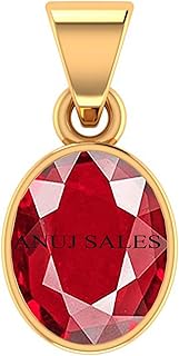 anuj sales Certified 15.25 RATTI 14.50 Carat A+ Quality Natural Ruby Manik Ashtadhatu Gold Plated Pendant/Locket Gemstone by Lab Certified(Top A+) Quality-picture-26