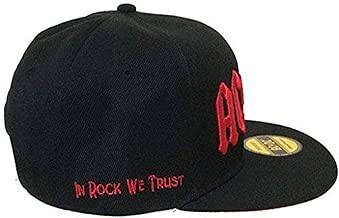 AC/DC in Rock We Trust Embroidered Black Baseball Hat Cap - coolthings.us