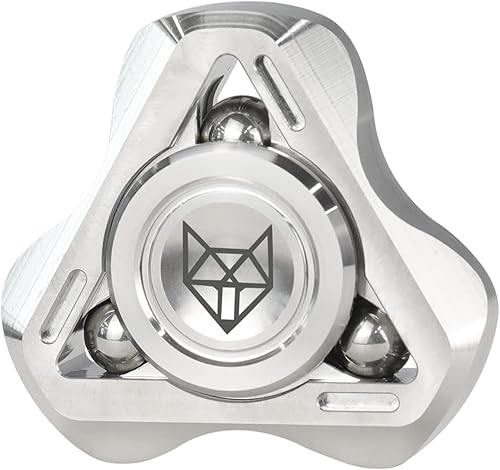 FREELOVE Fox Tri - Juguete giratorio para ansiedad de 1.8 pulgadas con cuentas de acero, juguetes giratorios de metal luminoso para adultos,