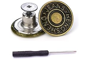 15 Sets Replacement Jeans Buttons: No-Sew, Nailess, Screw-Driven [Keyword-Rich Title]