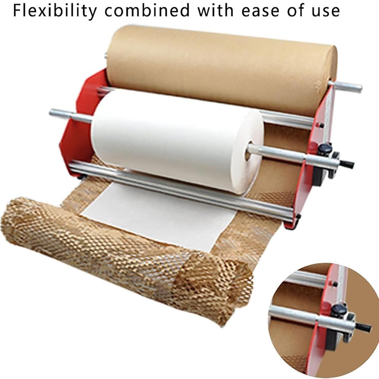 Robuster Papierrollenspenderständer mit Doppelachsen-Design und stoßfestem Puffer, verstellbare Rollenlänge für industrielle Verpackung, Versand, Lagerung und Verpackung