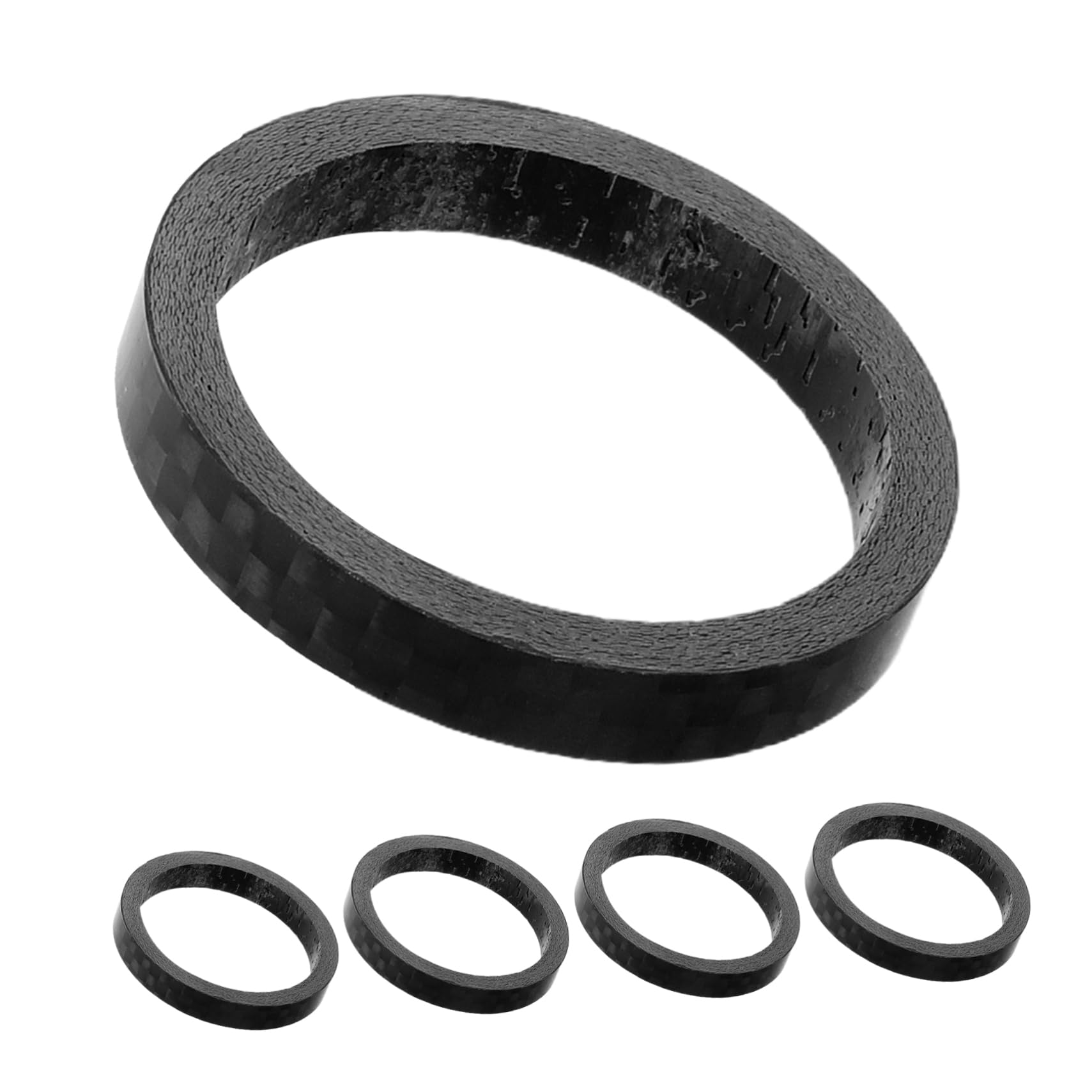 Abaodam 5pcs Carbon Fiber Handlebar Stem Spacers for Road and Mountain Bikes Lightweight and Durable Headset Spacers Easy to Install Cycling Accessories