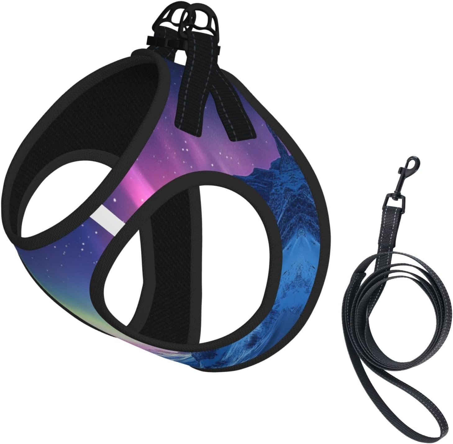 Northern Lights in The Andes Mountains Pet Vest Small Size Dog Harness and Leash Set for Training, Reflective & Adjustable with Accessories Medium