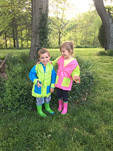 Tierra Garden 7-LP417 Little Pals Kids Paint Your Own Wellies Rain Boots, Green with Blue Trim, Kids US Size 9.53