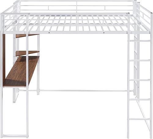 Miniatura 5 de Litera triple litera triple de tamaño individual con escalera y barandilla de seguridad dividida en 3 camas separadas estructura de metal con