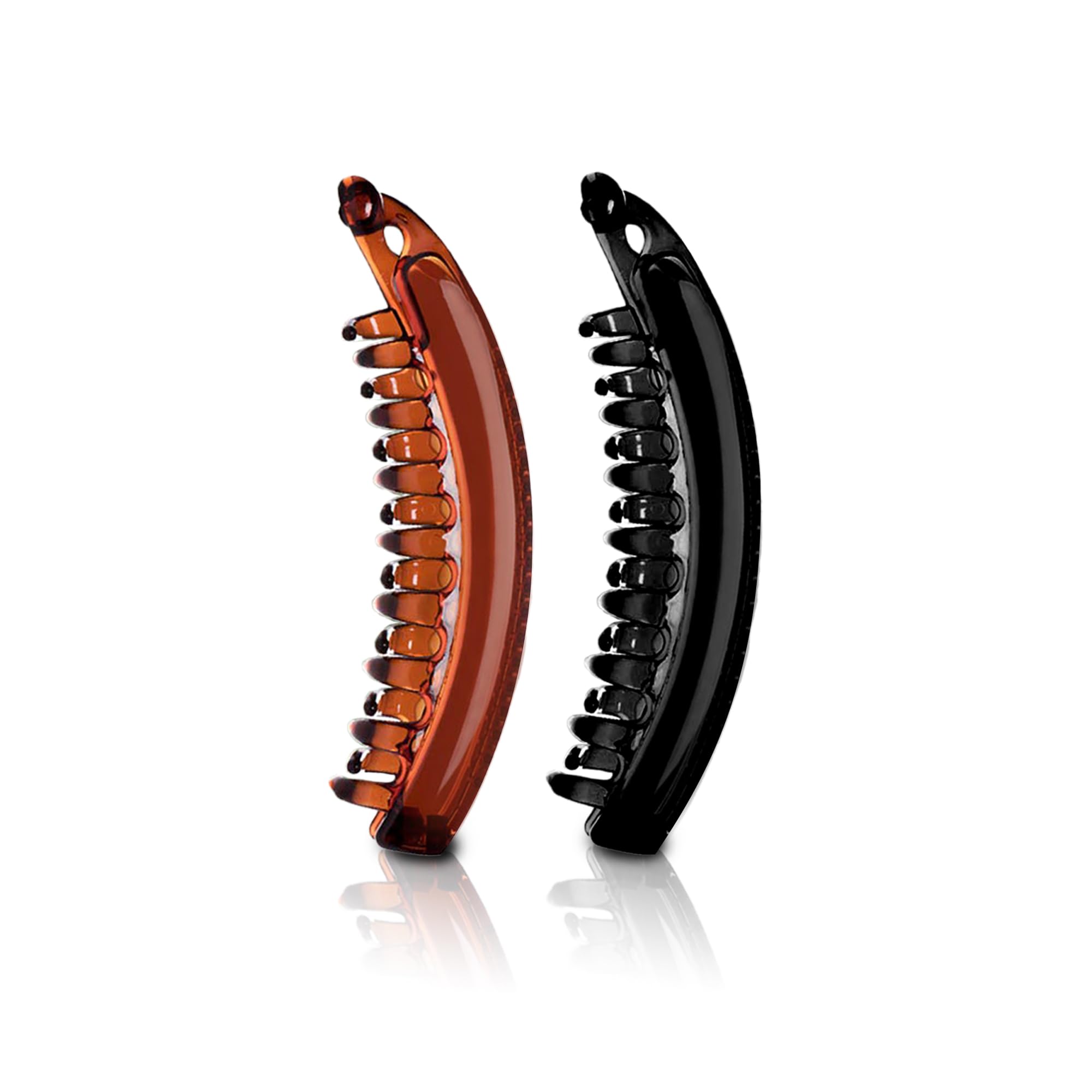Sanas Banana Clips For Hair (2Pcs) Acrylic Banana Clips For Big Size Korean Clutures For Hair Clutures For Women Stylish Banana Clip For Women Fancy (2Pcs) (Classic Black & Elegant Brown)-image-14