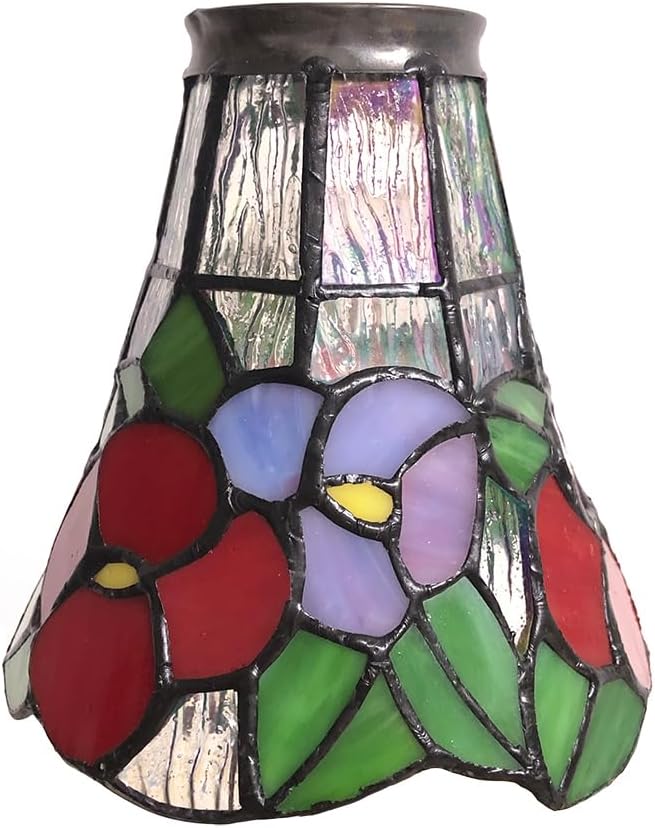 HUIMEIJU Tiffany Style Stained Glass HMJ6030, Tiffany Glass Fan Pendant Lampshade Replacement, Wall Lamp