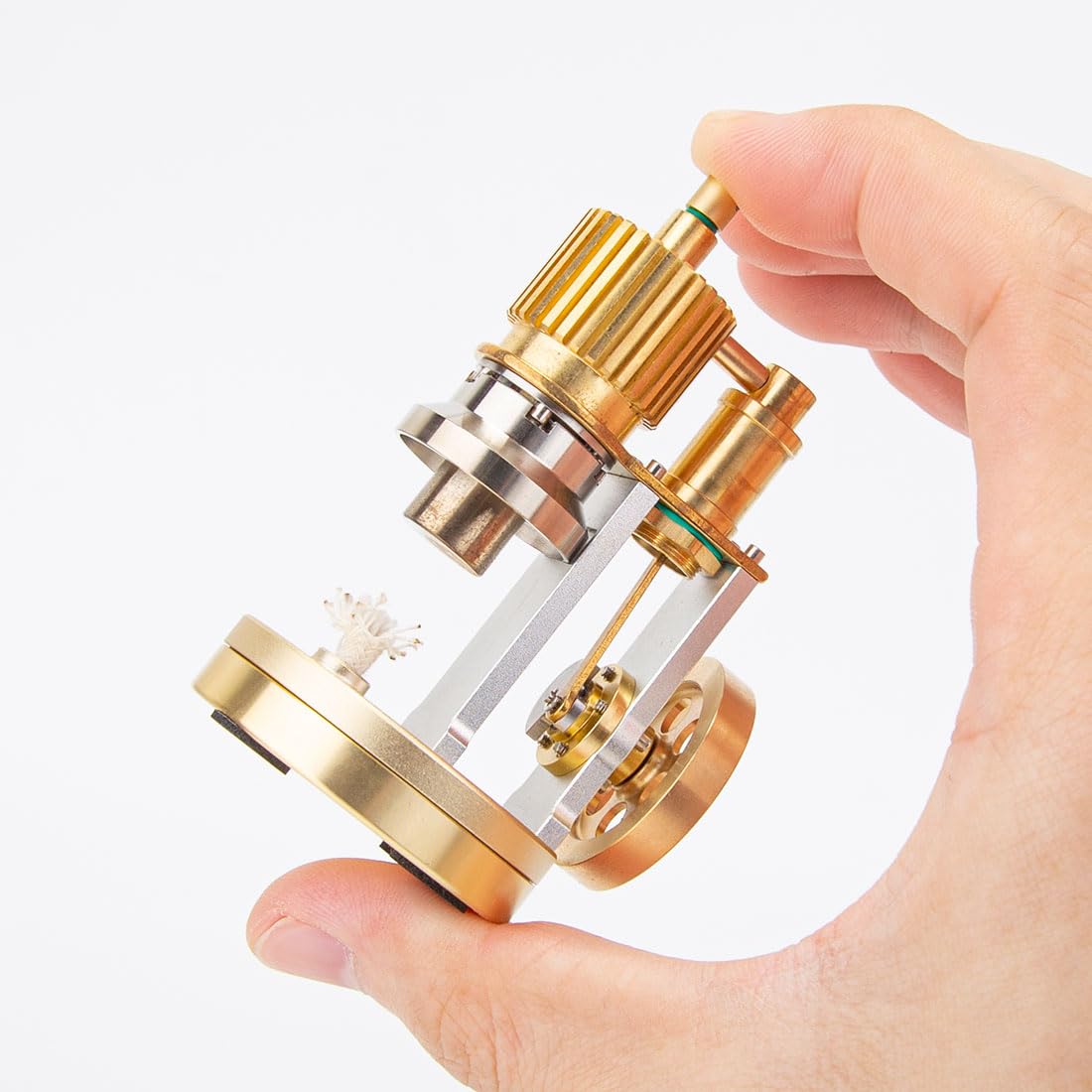 CreativeBlocker Stirlingmotor Bausatz Erwachsen - DIY Metall Stirlingmotor Bausatz Funktionsfähig, Freikolben Dampfmaschinen Modell Bausatz Heiße Luft, Experimentierkasten Wissenschaft Geschenk