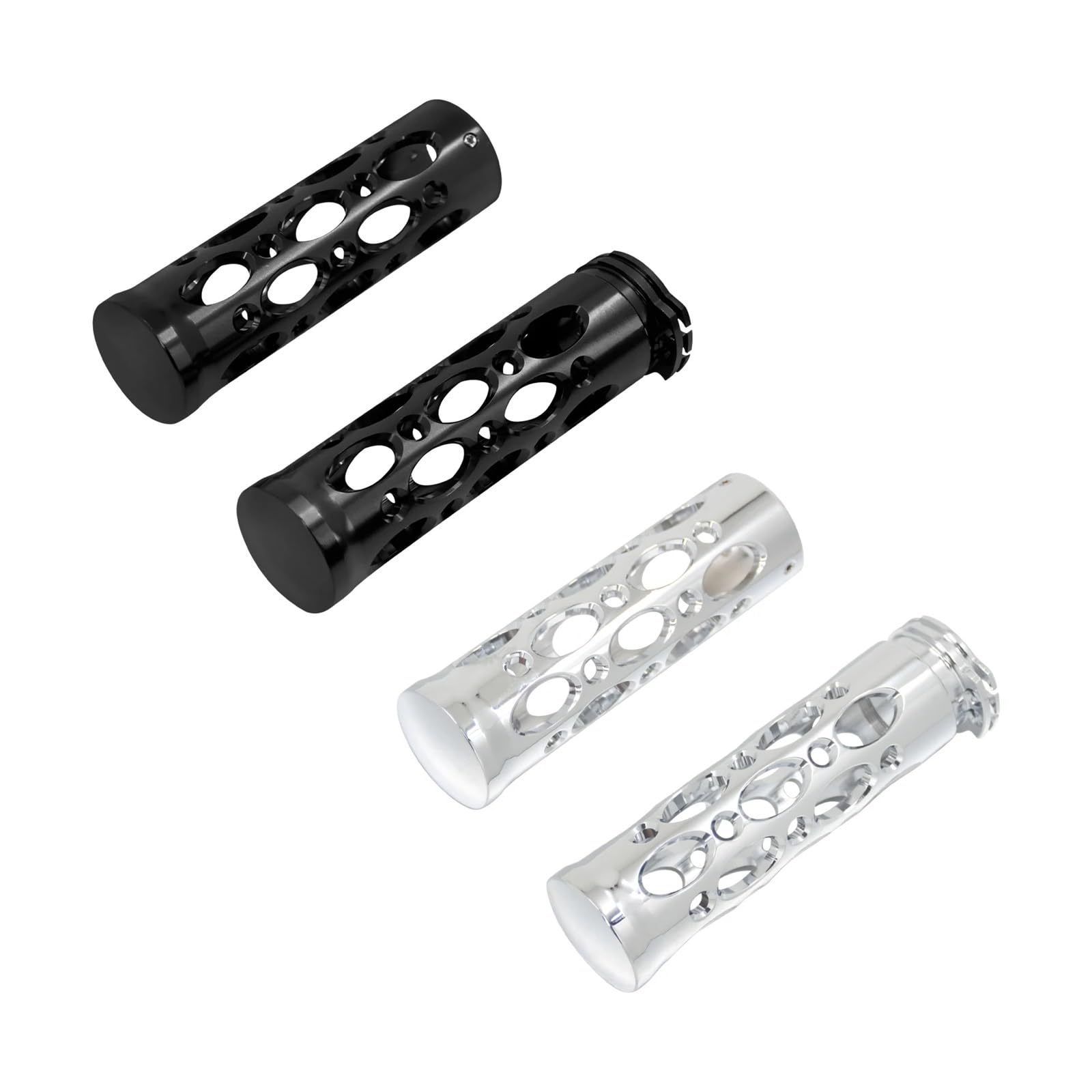 Empuñaduras Manillar Empuñaduras Huecas para Motocicleta, Manillar De Acelerador para Sportster XL,para Touring FLHR, Funda De Goma para Softail Manillar(Side Box n Rack)