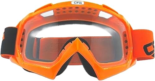 gafas para carreras de motocross ATV, color naranja, T815-7-6 T815-7-6, lente transparente armazón naranja