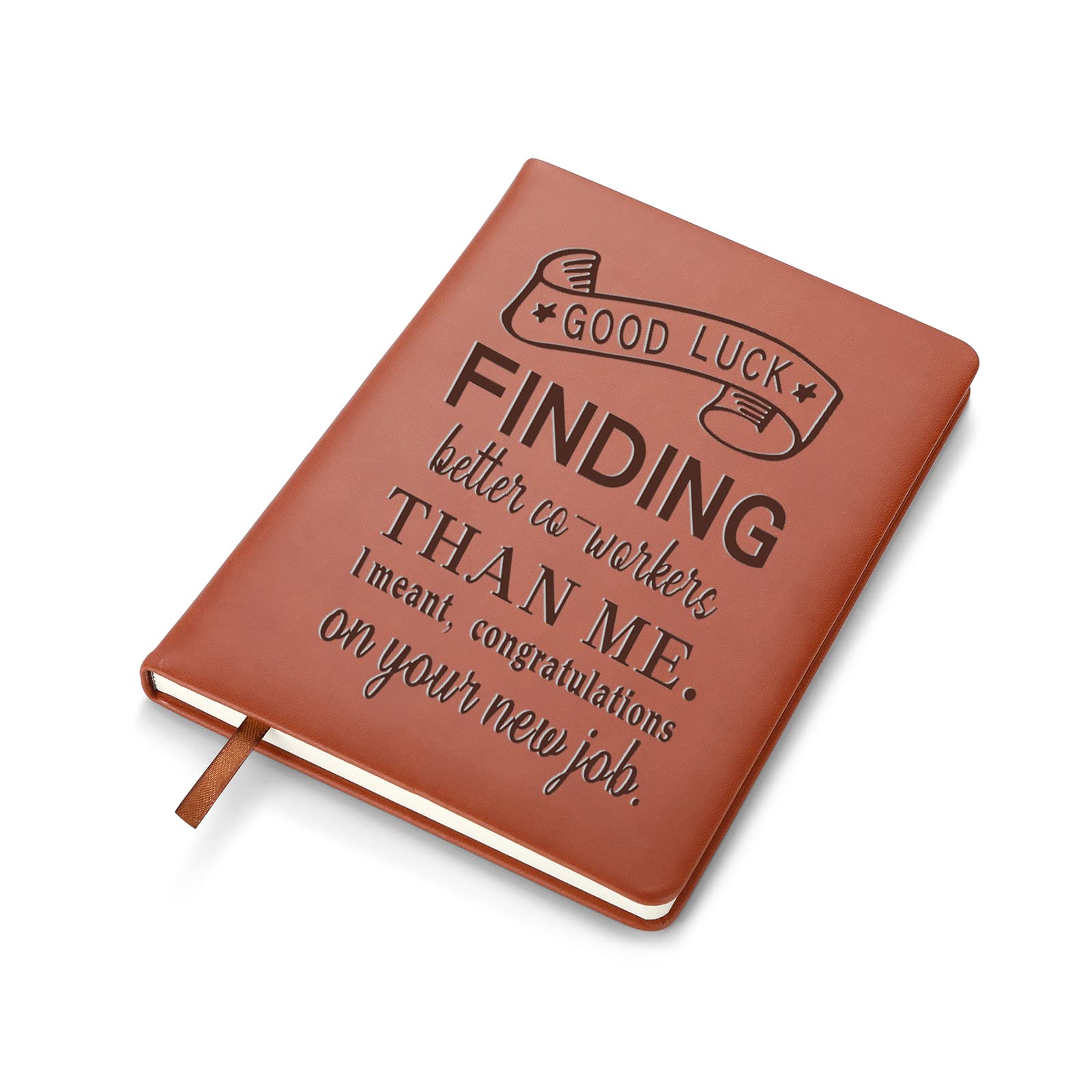 RSRXEDL Good Luck Finding Better Coworker Than Us Travel Mug Tumbler Artificial Leather Notebook Leaving Appreciation Retirement Gifts for Boss Colleague Friend (THAN ME)