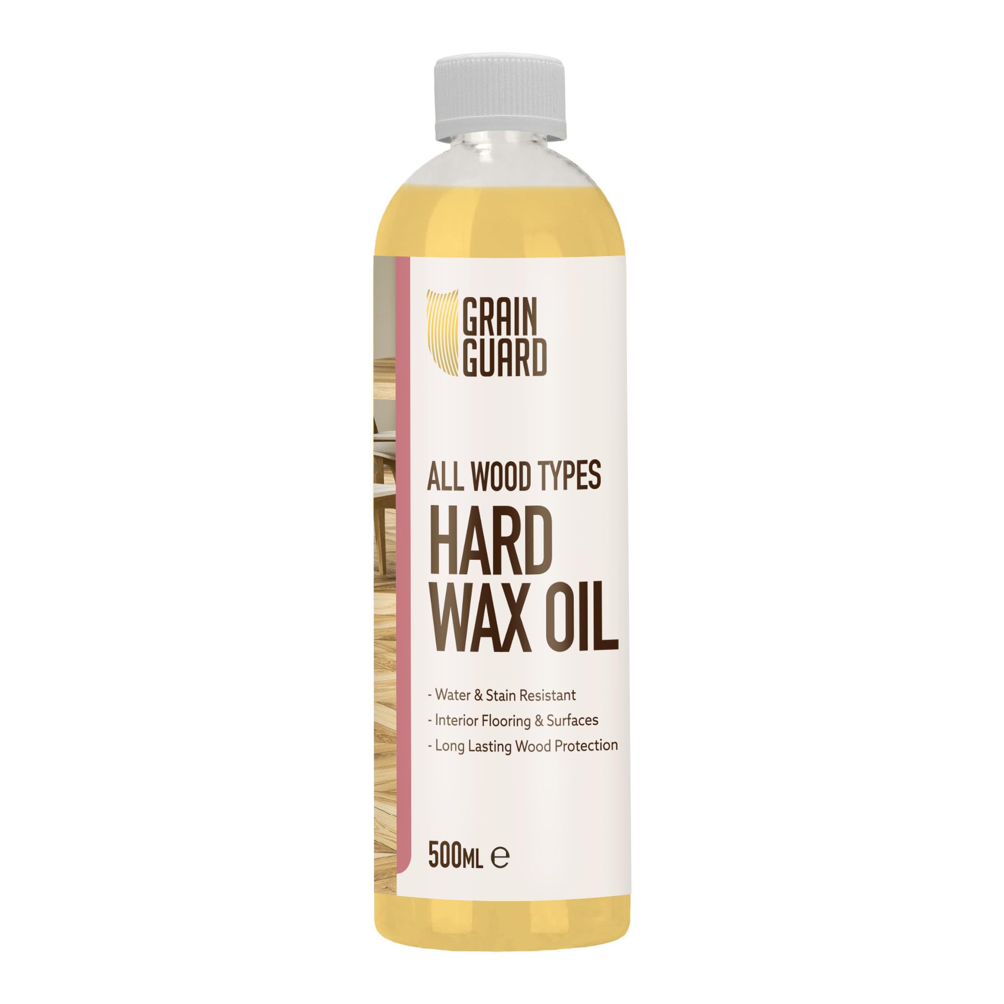 GRAIN GUARDHard Wax Oil for Wood | 500ml | Water & Stain Resistant Protection | Interior Wood Flooring & Surfaces | Long Lasting Wood Protection | for All Outdoor Types of Wood | Prevents Drying Out
