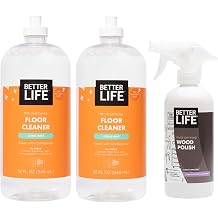 Better Life Floor Cleaner 32 Oz 2 Pack + Wood Polish 16 Oz 1 Pack