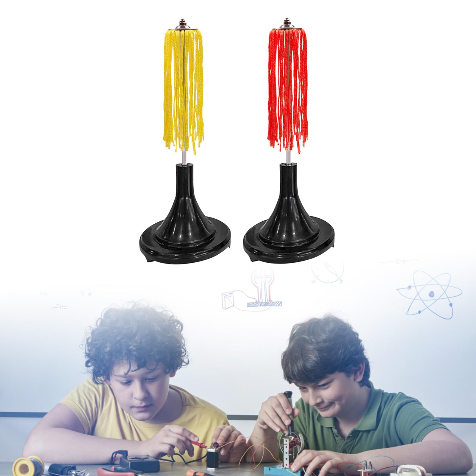 2PCS Détecteur Électrostatique Détecteur D'électricité Avec Expérience D'électricité À Chaîne Pour Le Laboratoire Scolaire