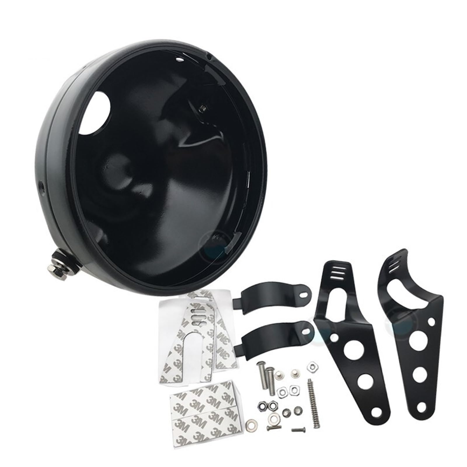 Universal Motorcycle7 Inch Headlight Housing Both Sides Bracket 7 Mounting Adjustable headlamp Bracket(1 pcs Black House)