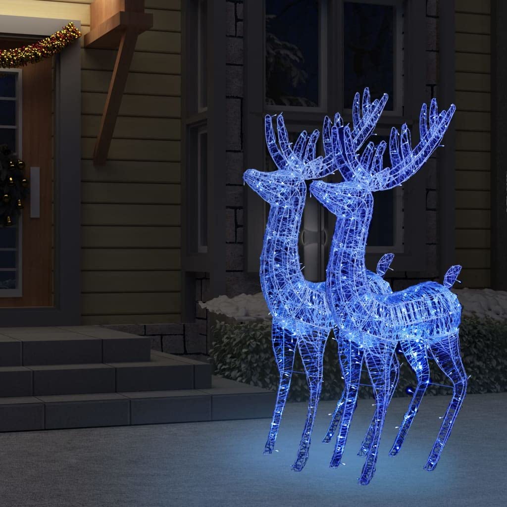luce led,striscia led a batteria,ramo led da parete,Renne di Natale XXL in Acrilico 250 LED 2 pz 180 cm BluIdeal für Weihnachtsfeiern, Wandambiente
