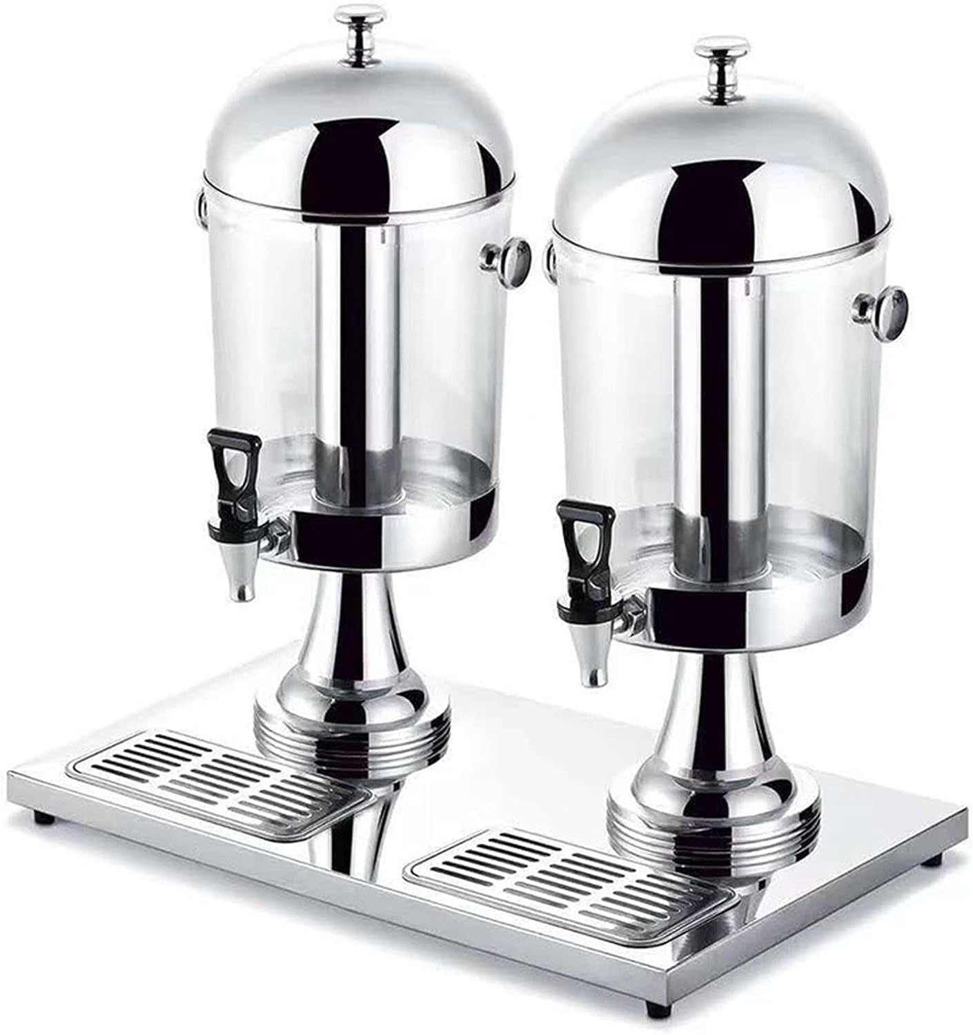 JYBNBBE Drink dispensers for Parties, Stainless Steel Water Jar Drink Dispenser, 8L/16L/24L Beverage Dispenser, for Parties Events Catering Restaurant Home (DoubleHeads)