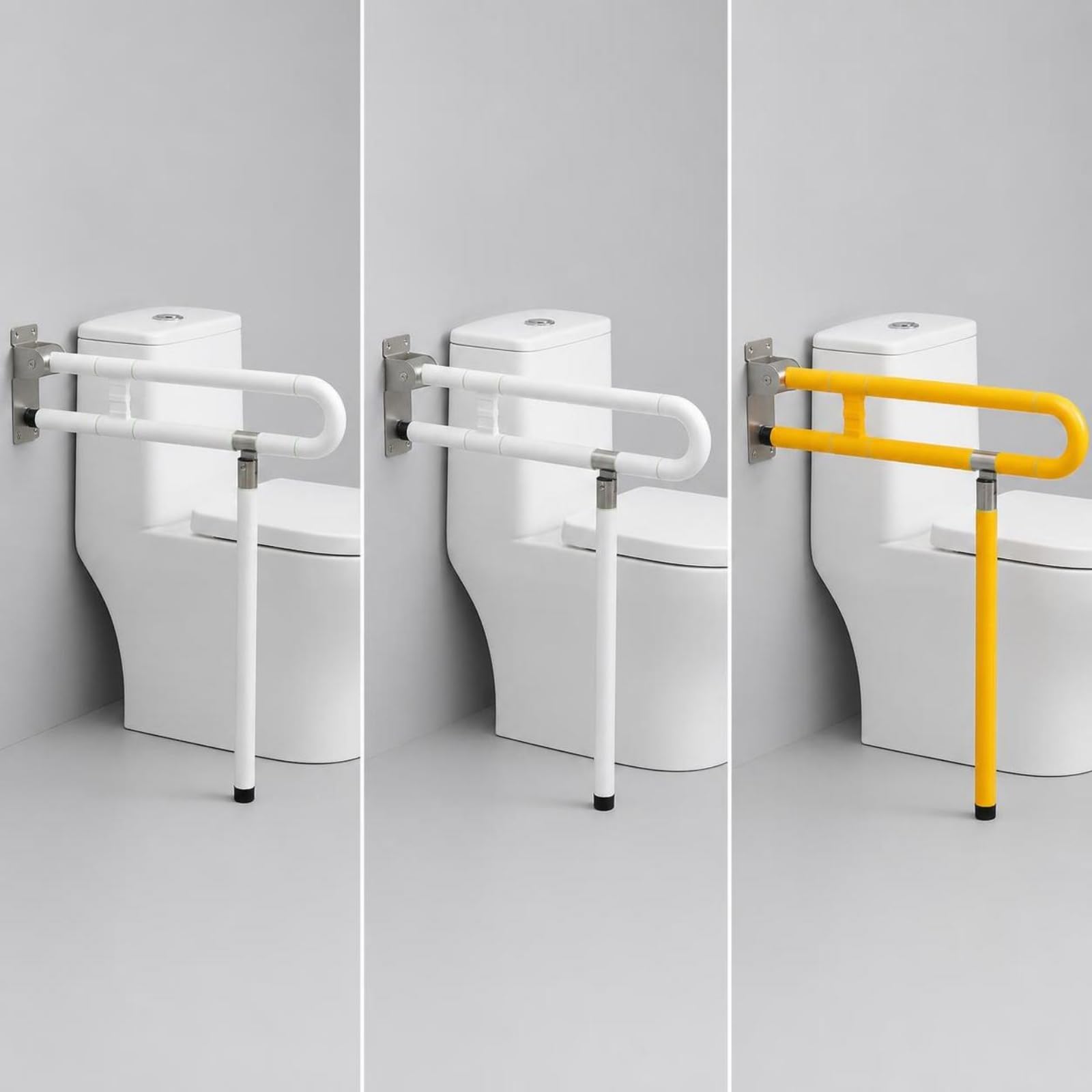 Maniglione Bagno da Parete Corrimano, Giallo, Giallo, Versione Aggiornata Da 75 Cm