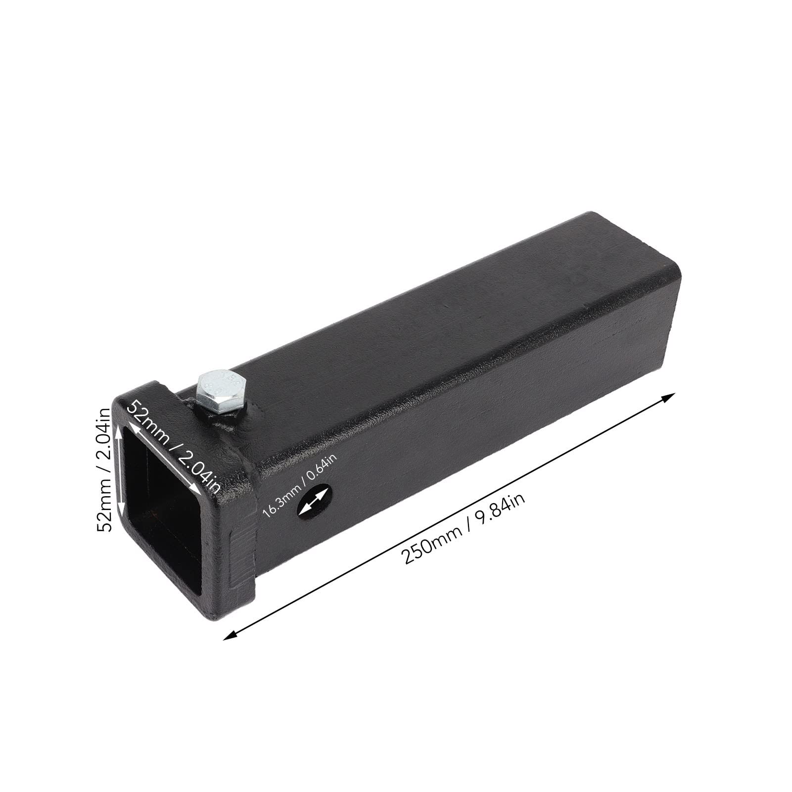 Receptores Tubo Receptor de Enganche de Remolque de 2 Pulgadas Montaje de Barra de Remolque de 10 Pulgadas de Largo Piezas de RV para Camión Caravana Accesorio