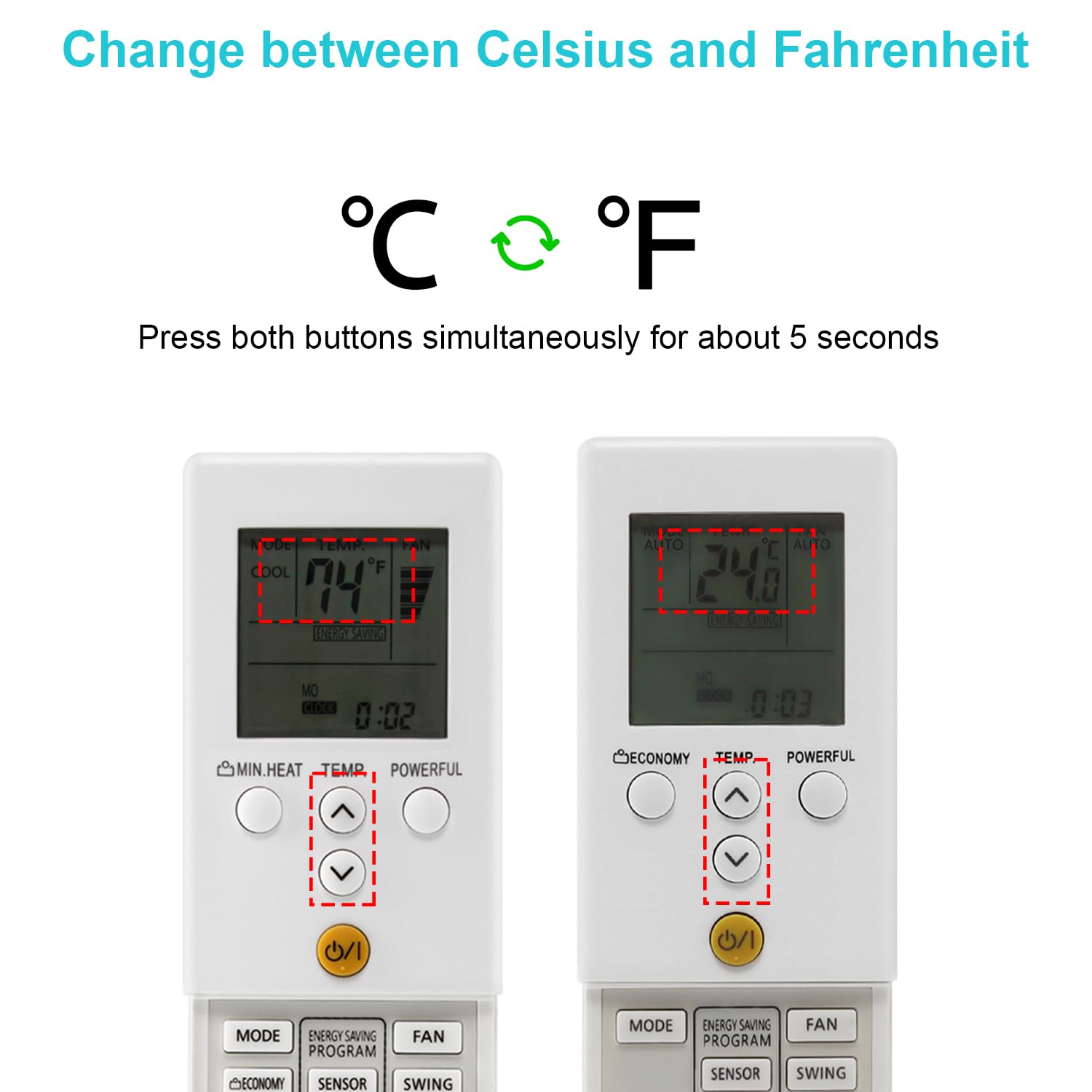 Télécommande Rechange Fujitsu AR-REB1E Pour Climatiseur AR-REY1U - Compatible Direct