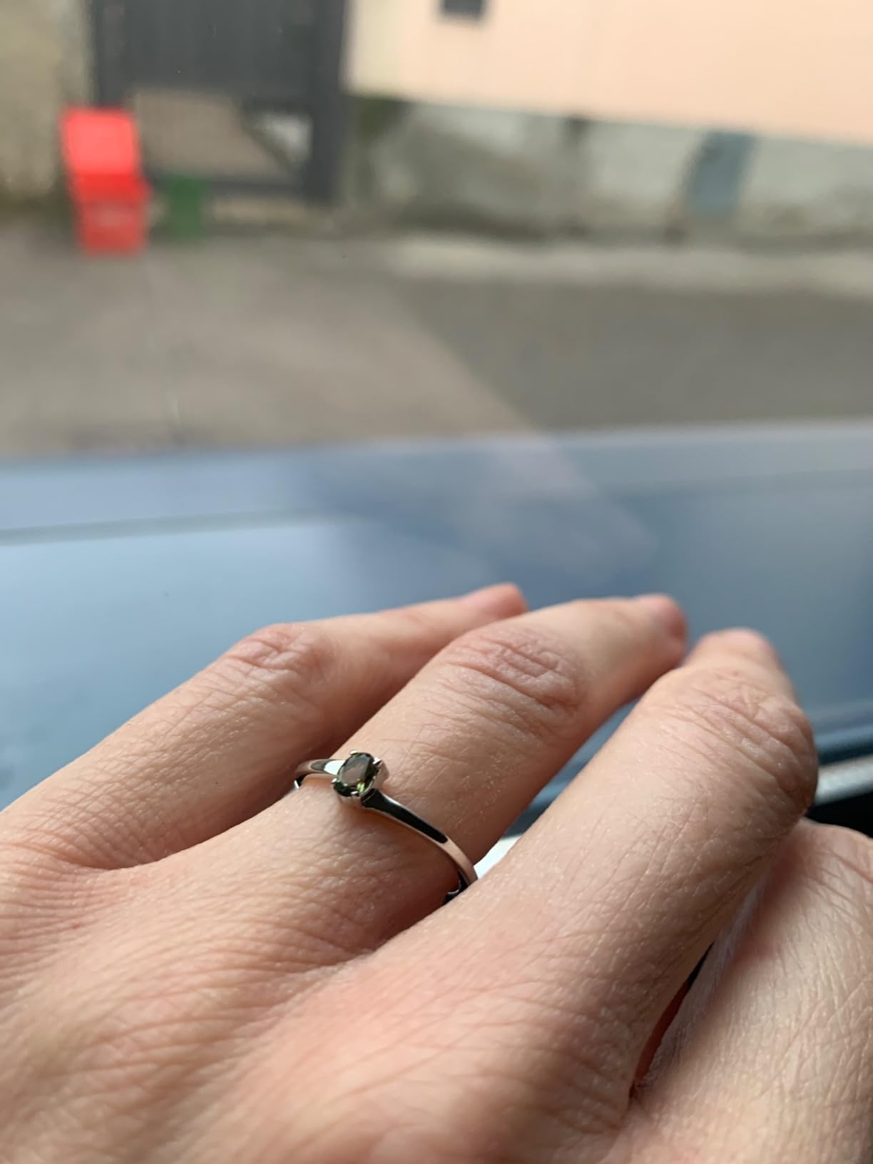 Anillo de compromiso de moldavita en plata de ley 925, joyería bohemia hecha a mano, anillo de promesa étnico para mujer con piedra preciosa natural