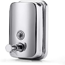 BATH GURU Wall Mounted Stainless Steel Liquid Soap Shampoo Sanitizer Handwash Lotion Gel Conditioner Dispenser With Brass Made Pump For Bathroom Kitchen Chrome Plated(500 Ml)