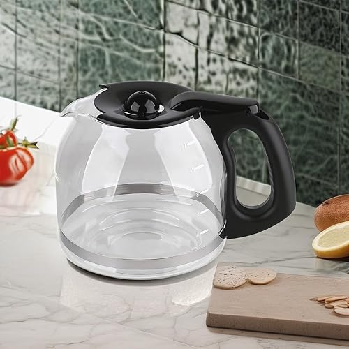 Miniatura 5 de Anbige Piezas de repuesto de jarra de vidrio de 12 tazas, compatible con la cafetera Mr. Coffee, repuesto # PLD12-RB, serie PLD12-RB (negro)