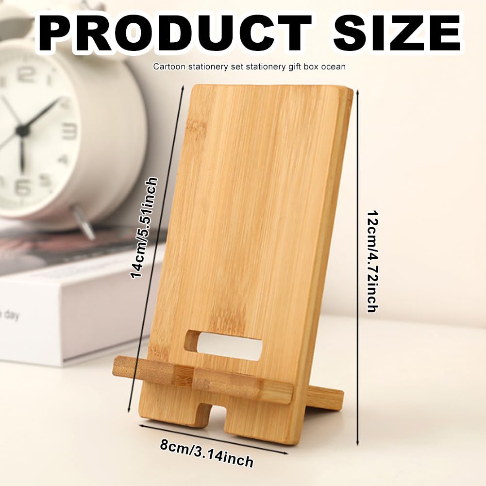 Wooden Multifunctional Mobile Phone Holder,8*14cm,Wood Phone Holder Stand,Mobile Phone Stand,Wooden Mobile Phone Holder,multifunctional easy to carry,Health and Environmental Protection (Straight) - Image 2