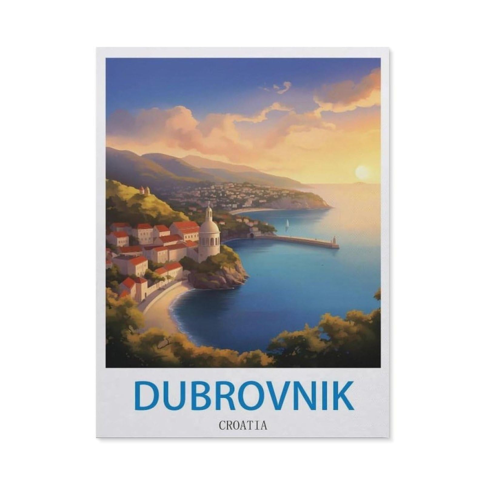 Metal Tin Sign，Dubrovnik Croatia(30x40cm）