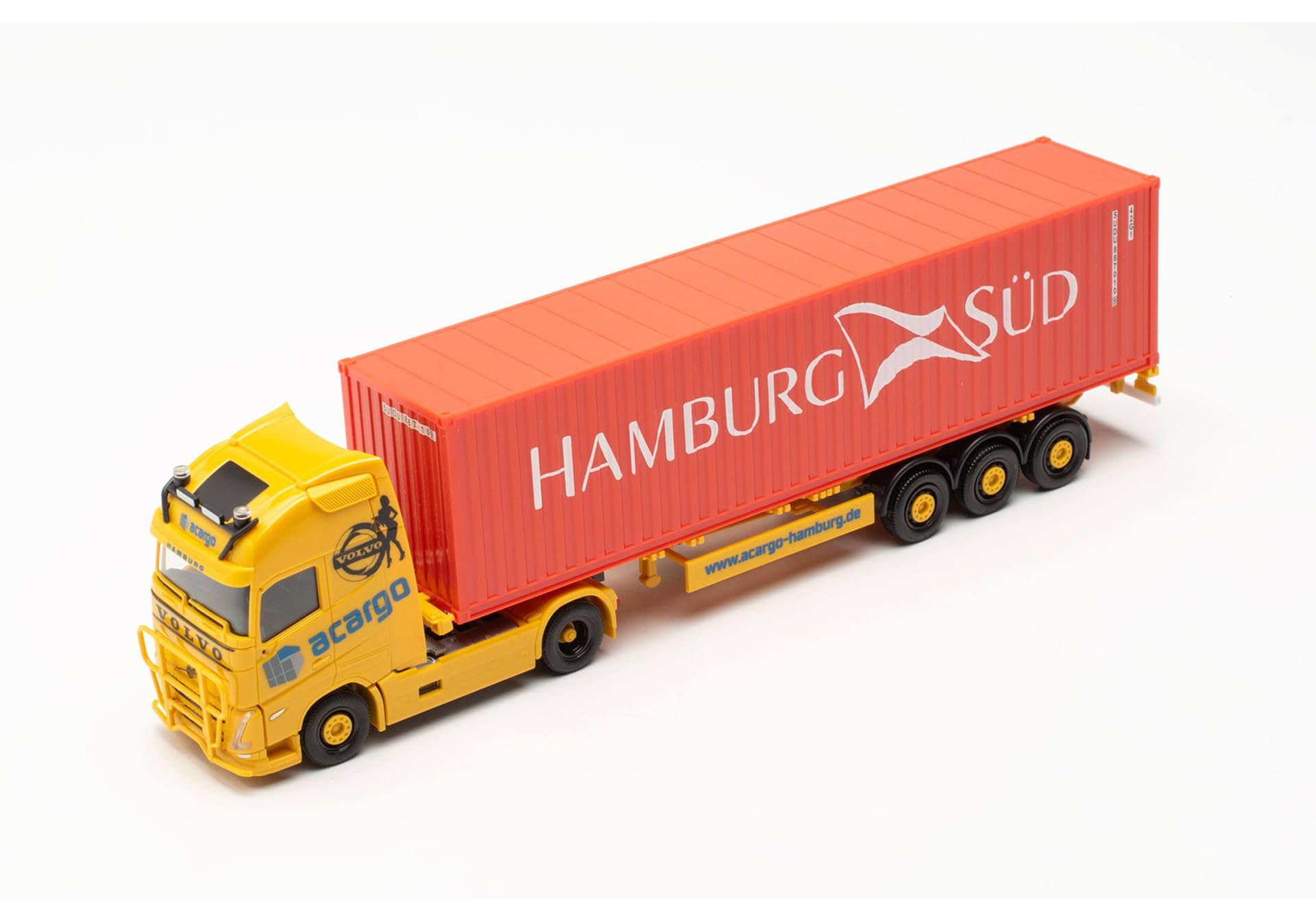 Herpa 316347 | Volvo FH GL. XL 2020 | Paranco a Sella per Container | Acargo/HH Süd | 1:87