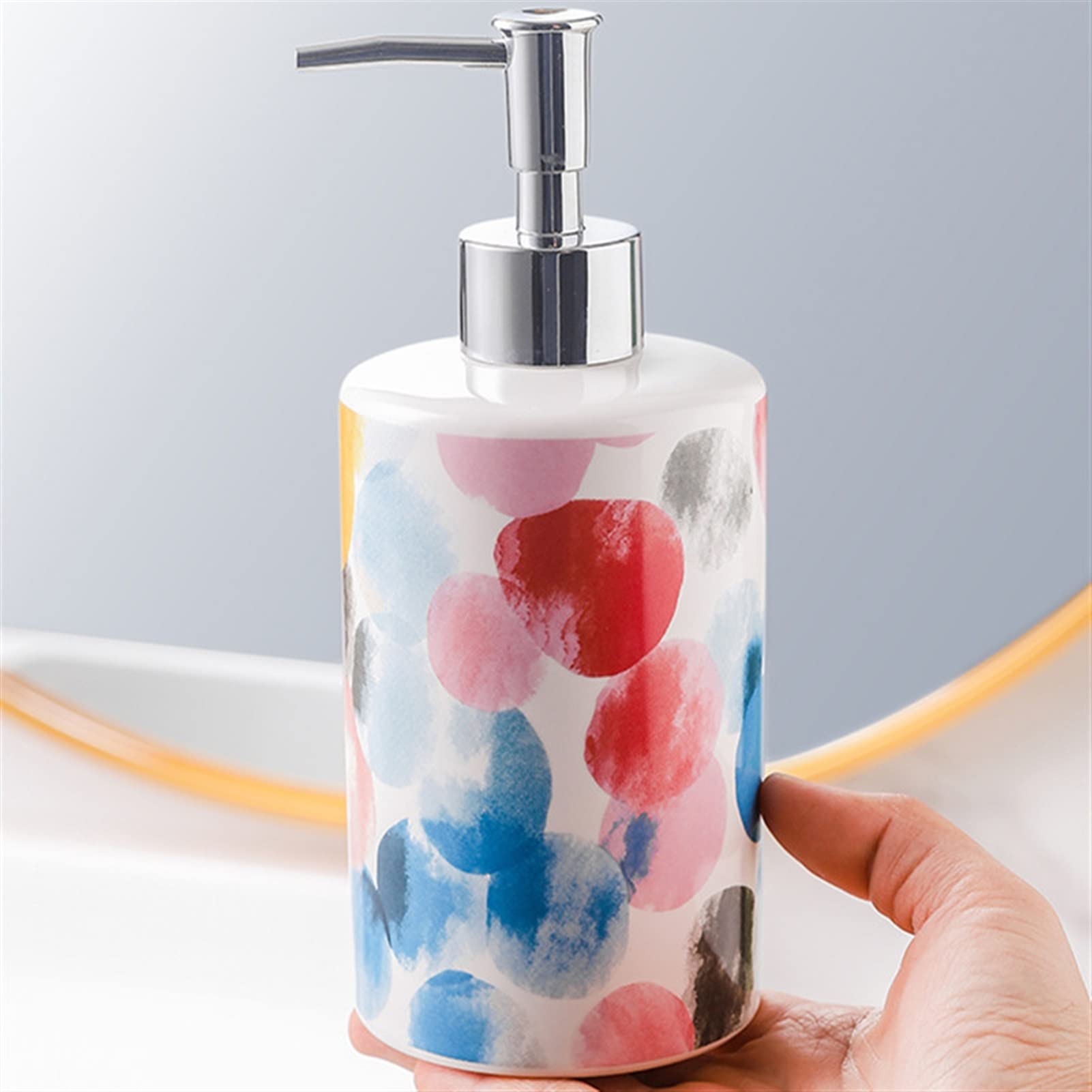 Dosificador Jabon Cerámica Patrón Pintado Dispensador de jabón líquido Baño Dispensador de jabón Accesorios dispensador champú