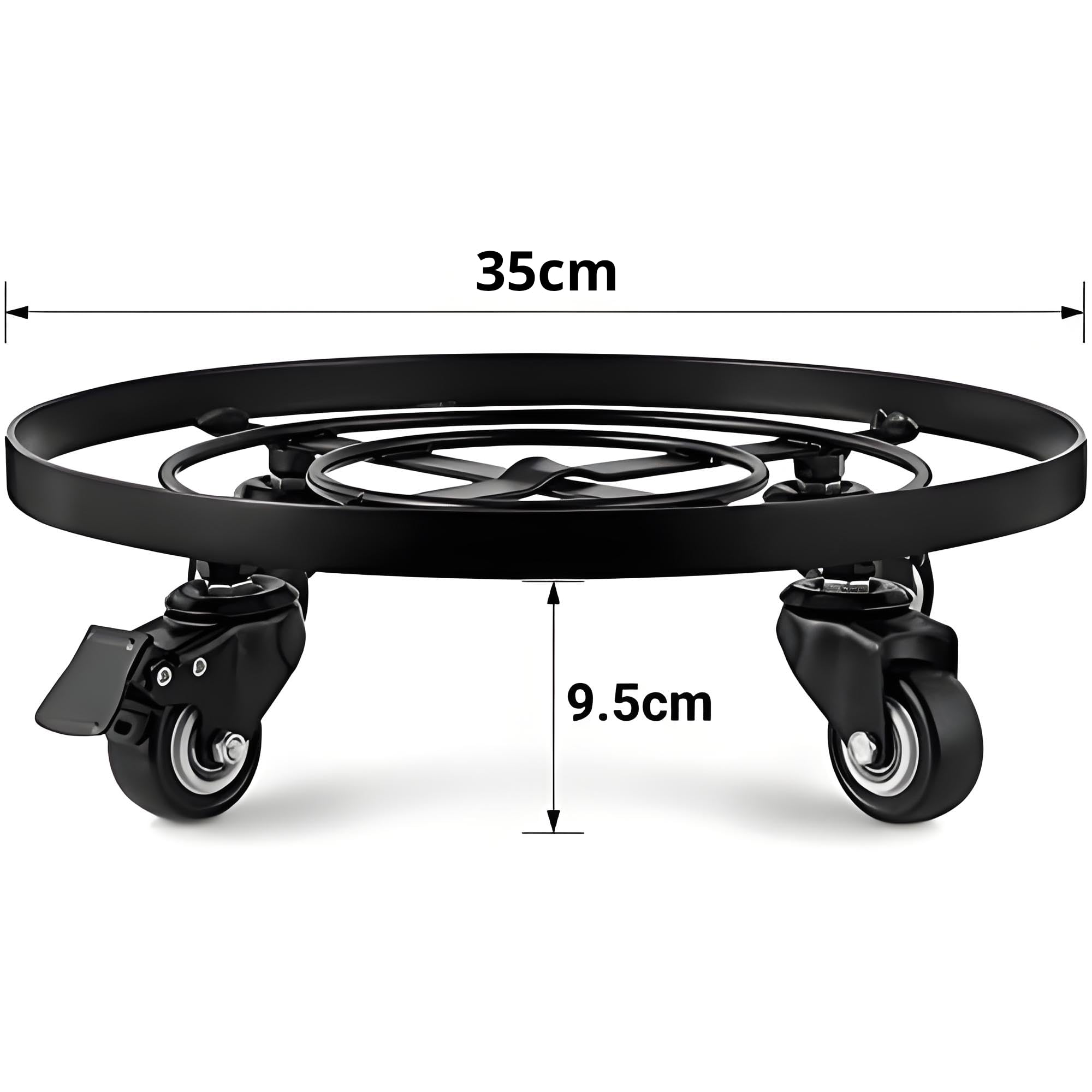 Amagabeli Plateau à roulettes pour Plantes 35cm 2pcs Support Pot de Fleurs Caddy Extérieur Noir